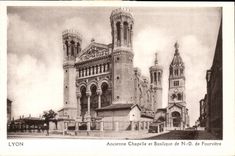CPA Lyon Old ND vault and basilica of Fourviere