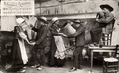 CPSM the flock of Auvergne Folklore Costume