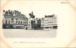 CPA Orleans Places of Martroi and Statue of Jeanne of arc