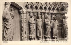 CPA Reims the cathedral Detail of the central gate
