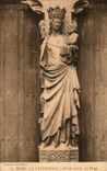 CPA Reims the cathedral central Porch the virgin