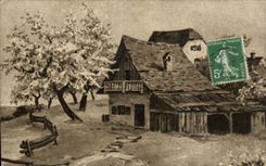 CPA romantic Fantasy Landscape House