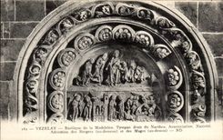 CPA Vezelay Basilica of the Madeleine right Tympanum of Narthex