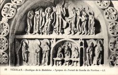 CPA Vezelay Basilica of the Madeleine Tympanum of the gate of left of Narthex