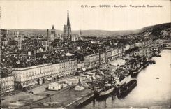 CPA Rouen quays Seen from of the transporter