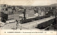 CPA Clermont Ferrand Panoramic View on the place of Jaude
