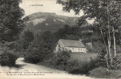 CPA Bourboule Large Puy and the Route boards of Bourboule to the Mount Gilds