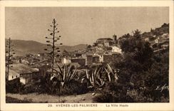 CPA Hyeres Palmen die hohe Stadt