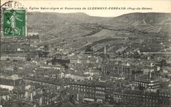 CPA Clermont Ferrand Church Saint Alyre and panorama