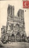 CPA Cathedral of Reims Frontage