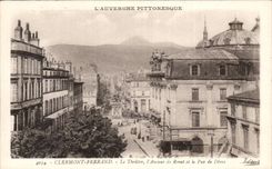 CPA Clermont Ferrand the Theater the avenue of Royat and Puy de Dome