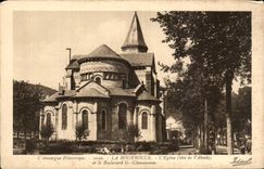 CPA Bourboule the church (dimension of the apse) and the boulevard of G Clemenceau