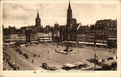 Strasbourg - Strassburg Places it Kleber and the Cathedral - CPA