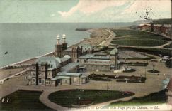 CPA Dieppe the casino and the beach taken of the castle