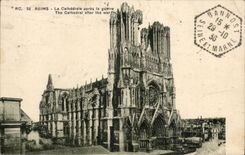 CPA Reims the cathedral after the war