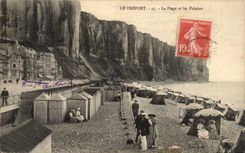 CPA Treport der Strand und die Klippen