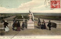 CPA Treport die Terrasse gesehen in Richtung zu den Meeren