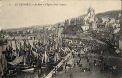 CPA Treport der Hafen und die Kirche Saint Jacques