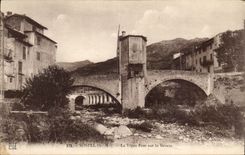 CPA Sospel the old bridge on Bevera