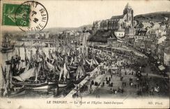 CPA Treport der Hafen und die Kirche Saint Jacques