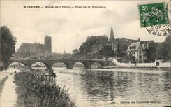 CPA Auxerre Edges of Yonne Bridge of the Small tower