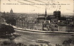 CPA Paris Panorama de Paris vers Notre Dame et le quai aux Fleurs