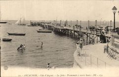 CPA Arcachon La jetee Promenade a maree basse