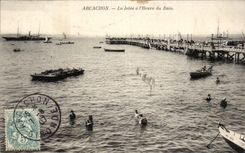 CPA Arcachon La jetee a l'heure du bain
