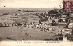 Arcachon CPA La plage et les jetees