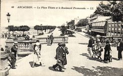 Arcachon CPA La place Thiers et le boulevard Promenade