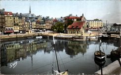 CPA Honfleur the old basin and lieutenancy