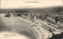CPA Nice the beach Seen from of the castle