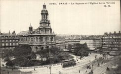CPA Paris Le square et l'eglise de la Trinite