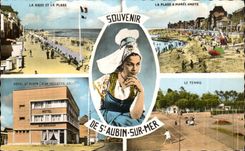 CPSM Souvenir of St Aubin Tennis