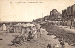 CPA St Aubin on sea the beach and villas