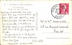 CPA St Aubin on sea the walk in front of the Norman field