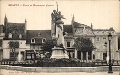 CPA Beaune Places and Carnot monument