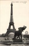CPA Paris Eiffel Tower Elephant