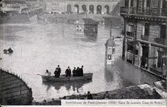 CPA Paris Inondations January 1910 Raw of the Seine Saint Parks Lazare Cour of Rome