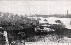 CPA Paris Floods January 1910 View taken of the point of the day Eiffel Tower