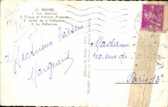 Troyes CPSM View Circus and fountain argence