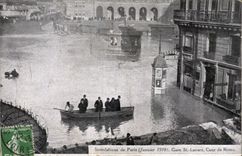 CPA Inondations of Paris January 1910 Parks St Lazare Cour of Rome