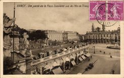 CPA Nancy Une partie de la place Stanislas vue de l'arc de triomphe