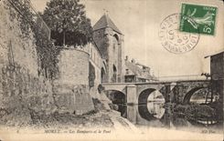 CPA Moret Les remparts et le pont