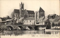 CPA Moret sur Loing Le pont et l'eglise