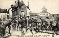 CPA Bataille of the Marne the English troops drive out German of Ferte Gaucher In full fire