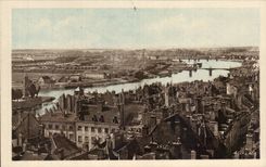 CPA Chalon sur Saone Vue sur la Saone et les ponts