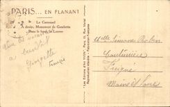 CPA Paris Carrousel Monument de Gambetta Le Louvre