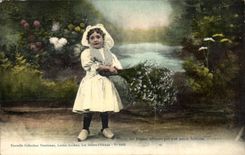 CPA Blumen der Dunen boten durch kleines ein sablaise Folklore-Kostum an