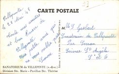 CPSM Sanatorium of Villepinte Division co Marie House co Therese